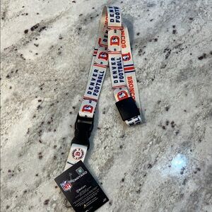 NFL Denver Broncos White and Blue Lanyard
